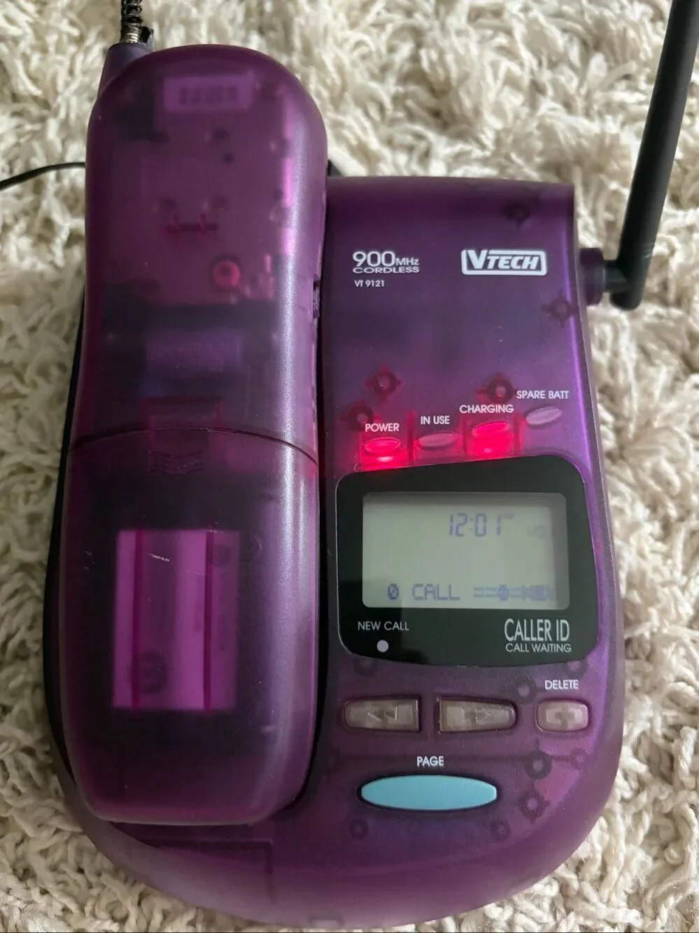 Awesome VTech VT 02 9121 Translucent Purple cordless phone Y2K 90s